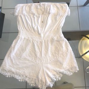 NWT Cacique Lace Tube Top Romper Cover-Up